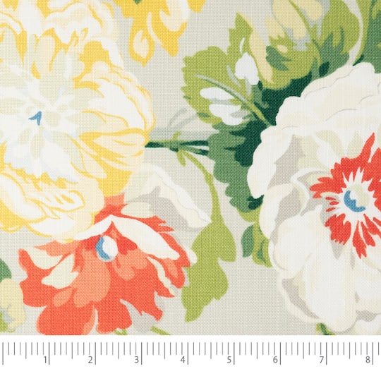 Waverly Poppy Alcea Print Cotton Fabric